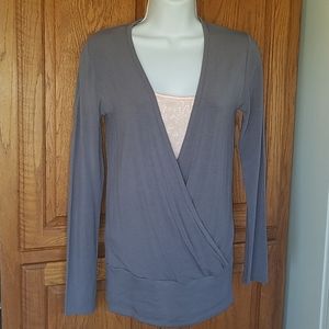 Soft surplice top size med light purple